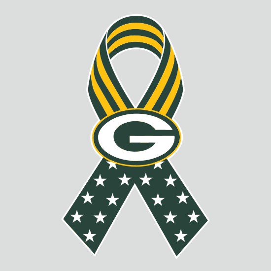 Green Bay Packers Ribbon American Flag logo iron on paper